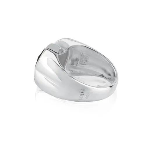 Anillo de plata y ónix facetado forma oso pequeño Color^TOUS Clearance