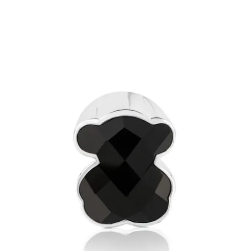 Anillo de plata y ónix facetado forma oso mediano Color^TOUS New
