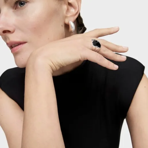 Anillo de plata y ónix facetado forma oso mediano Color^TOUS New