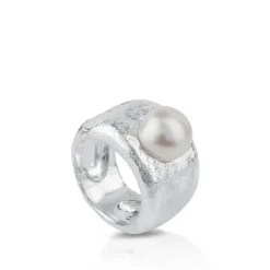Anillo de plata y perla cultivada Duna^TOUS Sale