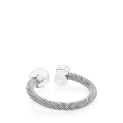 Anillo de plata y perla cultivada motivo oso Icon Mesh^TOUS Online