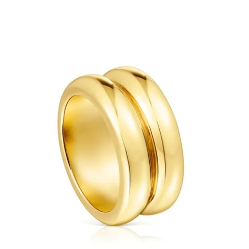 Anillo doble con baño de oro 18 kt sobre plata Virtual Garden^TOUS Outlet