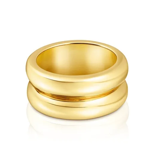 Anillo doble con baño de oro 18 kt sobre plata Virtual Garden^TOUS Outlet