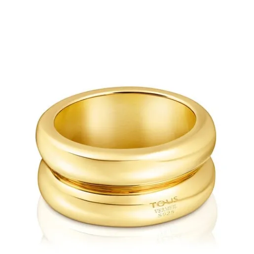 Anillo doble con baño de oro 18 kt sobre plata Virtual Garden^TOUS Outlet