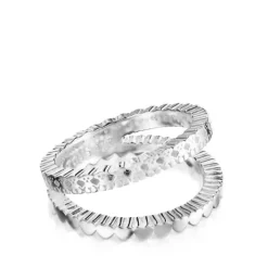 Anillo doble de plata motivos corazón Straight^TOUS Online
