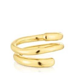 Anillo espiral con baño de oro 18 kt sobre plata New Hav^TOUS Best