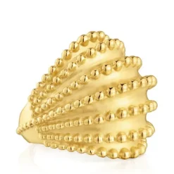 Anillo grande con baño de oro de 18 kt sobre plata Grain^TOUS Discount