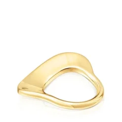 Anillo grande con baño de oro 18 kt sobre plata Gregal^TOUS Discount