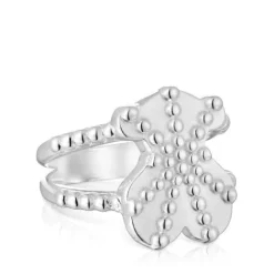 Anillo grande de plata con motivo oso Grain^TOUS Discount