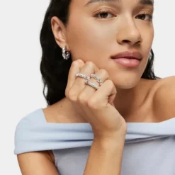 Anillo grande de plata Twisted^TOUS Sale
