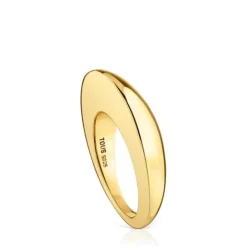 Anillo liso con baño de oro 18 kt sobre plata Dybe^TOUS Online