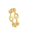 Anillo logo con baño de oro 18 kt sobre plata MANIFESTO^TOUS New