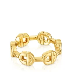 Anillo logo con baño de oro 18 kt sobre plata MANIFESTO^TOUS New
