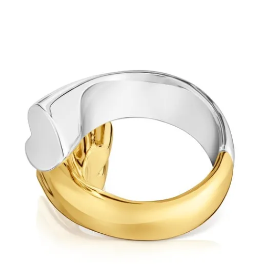 Anillo mediano bicolor con motivos oso y corazón 1950^TOUS Discount
