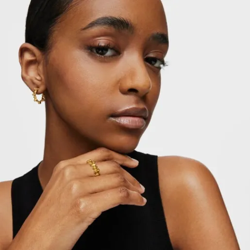 Anillo mediano con baño de oro 18 kt sobre plata y motivos oso Bold Bear^TOUS Sale