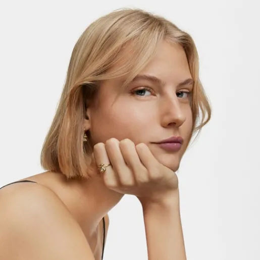 Anillo mediano oso con baño de oro 18 kt sobre plata y cromodiópsido Lligat^TOUS New