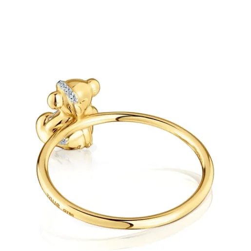 Anillo mediano oso de oro y diamantes Lligat^TOUS Outlet