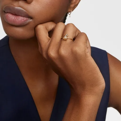 Anillo mediano oso de oro y diamantes Lligat^TOUS Outlet