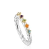 Anillo pequeño bicolor y gemas Sugar Party^TOUS Hot