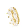 Anillo pequeño con baño de oro 18 kt sobre plata y perlas cultivadas Sugar Party^TOUS Outlet