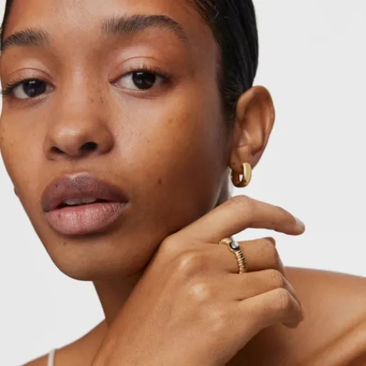 Anillo pequeño con baño de oro 18 kt sobre plata y nácar gris Sugar Party^TOUS
