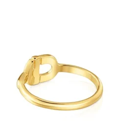 Anillo pequeño con baño de oro 18 kt sobre plata MANIFESTO^TOUS Outlet