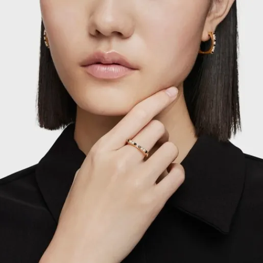 Anillo pequeño con baño de oro 18 kt sobre plata y gemas Basic Colors^TOUS New