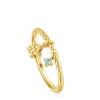 Anillo pequeño con baño de oro de 18 kt sobre plata y topacio Grain^TOUS Clearance