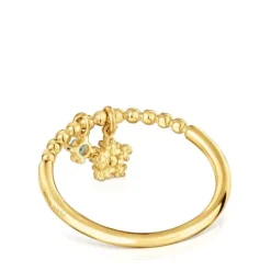 Anillo pequeño con baño de oro de 18 kt sobre plata y topacio Grain^TOUS Clearance