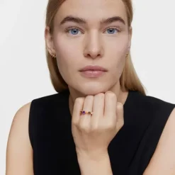 Anillo pequeño con baño de oro 18 kt sobre plata y gemas Sugar Party^TOUS New