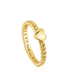 Anillo pequeño corazón con baño de oro 18 kt sobre plata Bold Motif^TOUS Outlet