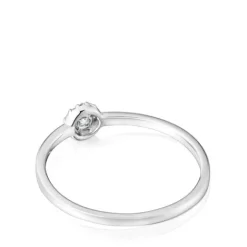 Anillo pequeño de oro blanco y diamantes Les Classiques^TOUS