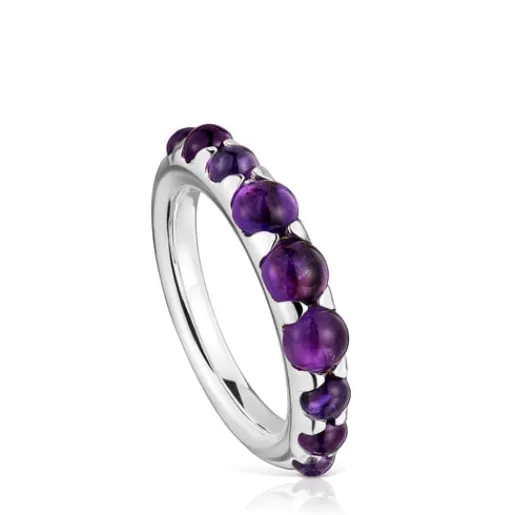 Anillo pequeño de plata y amatista Sugar Party^TOUS Outlet