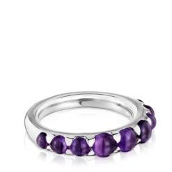 Anillo pequeño de plata y amatista Sugar Party^TOUS Outlet