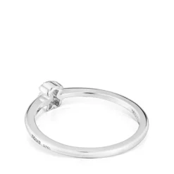 Anillo pequeño oso de oro blanco con diamantes Grain^TOUS Clearance