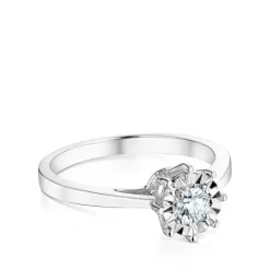 Anillo rosetón grande de oro blanco y diamantes 0.20ct Les Classiques^TOUS Clearance