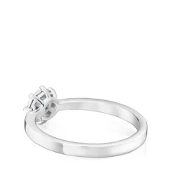 Anillo rosetón pequeño de oro blanco y diamantes 0.10ct Les Classiques^TOUS Best