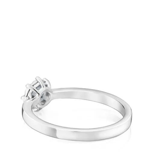 Anillo rosetón pequeño de oro blanco y diamantes 0.10ct Les Classiques^TOUS Best