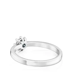 Anillo rosetón pequeño de oro blanco y diamantes 0.10ct Les Classiques^TOUS Best