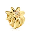 Anillo sello con baño de oro 18 kt sobre plata y citrino Galia^TOUS Discount