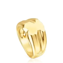 Anillo sello oso 10 mm con baño de oro 18 kt sobre plata Sweet Dolls^TOUS Online