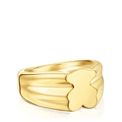 Anillo sello oso 10 mm con baño de oro 18 kt sobre plata Sweet Dolls^TOUS Online