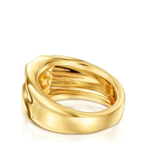 Anillo sello oso 10 mm con baño de oro 18 kt sobre plata Sweet Dolls^TOUS Online