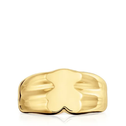 Anillo sello oso 10 mm con baño de oro 18 kt sobre plata Sweet Dolls^TOUS Online