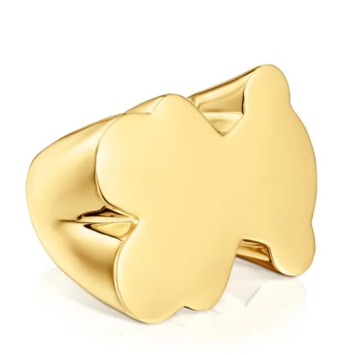 Anillo sello oso 30 mm con baño de oro 18 kt sobre plata Sweet Dolls^TOUS Discount