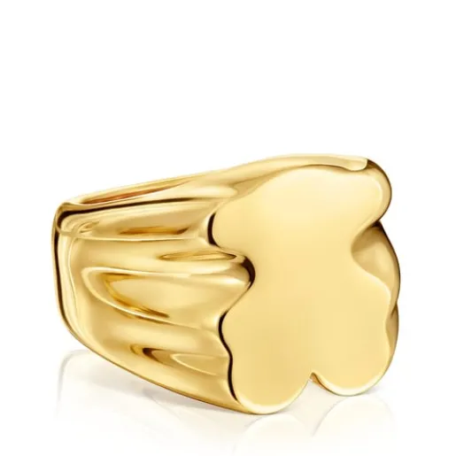 Anillo sello oso 15 mm con baño de oro 18 kt sobre plata Sweet Dolls^TOUS Discount