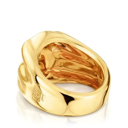 Anillo sello oso 15 mm con baño de oro 18 kt sobre plata Sweet Dolls^TOUS Discount