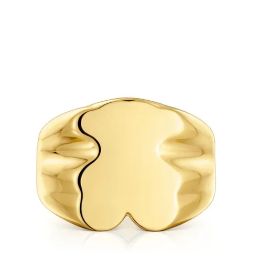 Anillo sello oso 15 mm con baño de oro 18 kt sobre plata Sweet Dolls^TOUS Discount