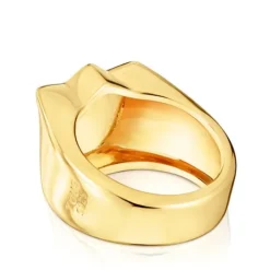 Anillo sello tulipa con baño de oro 18 kt sobre plata Sweet Dolls^TOUS Discount