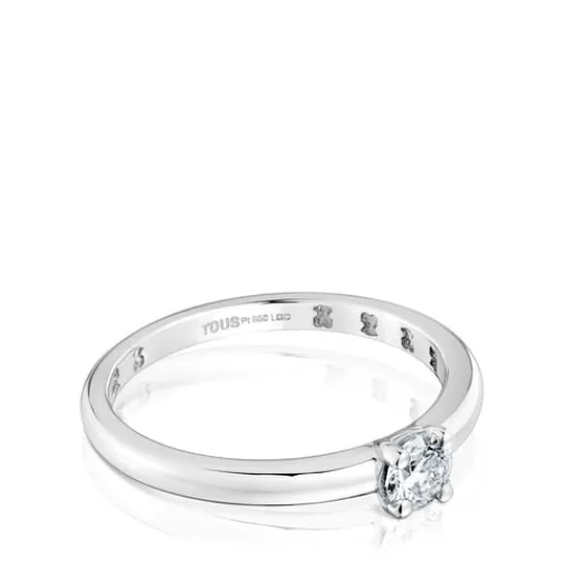 Anillo solitario de platino con diamante talla brillante creado en laboratorio Les Classiques LGD^TOUS Hot